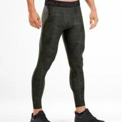 2XU Accelerate Print Compression Tights Ashphalt Duffel/Nero