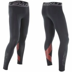 2XU Accelerate Compression Tight Black/Arrow Stripe Flame Scarlet